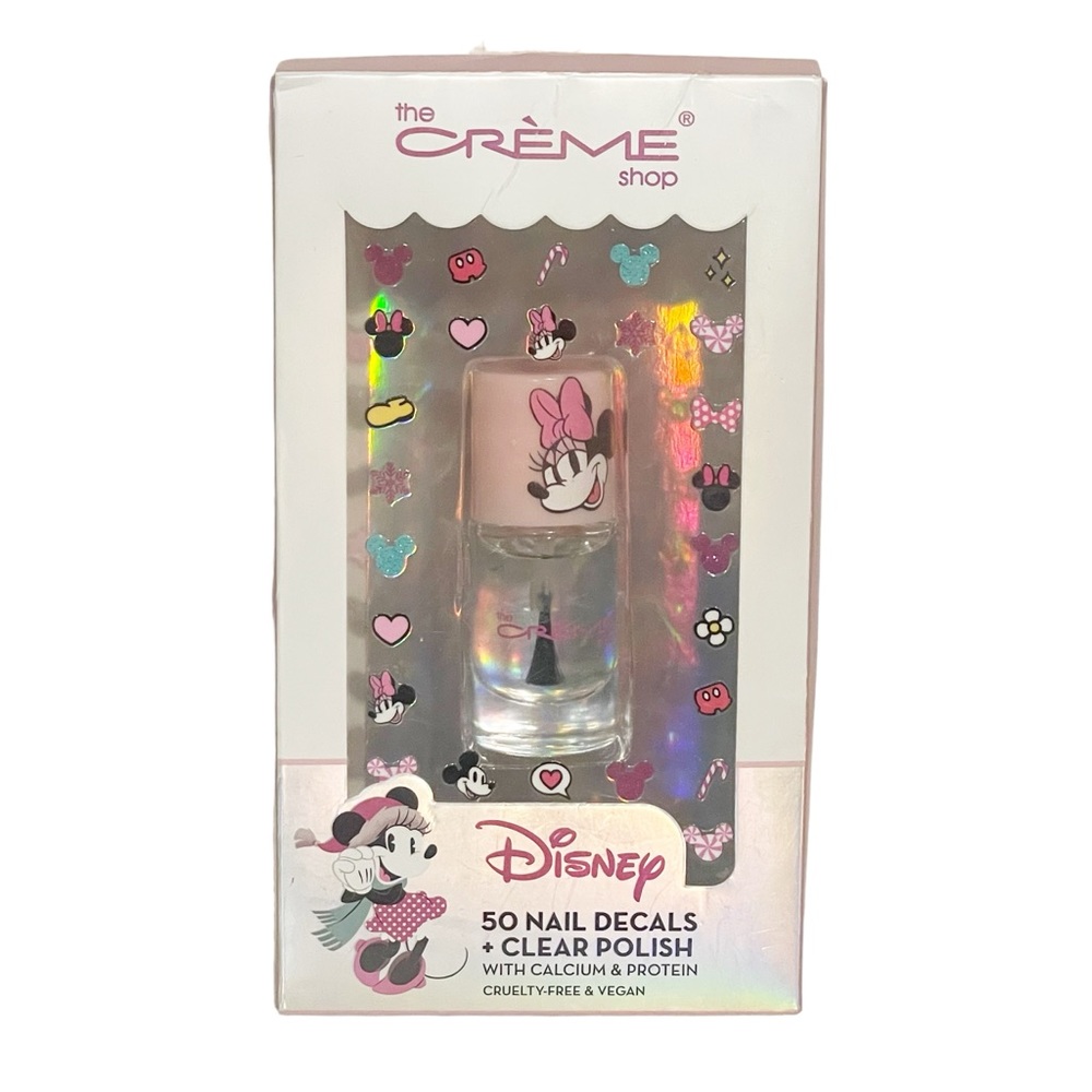 Disney 50 Nail Decals & Clear Polish the Creme Shop NEW Minnie Mouse